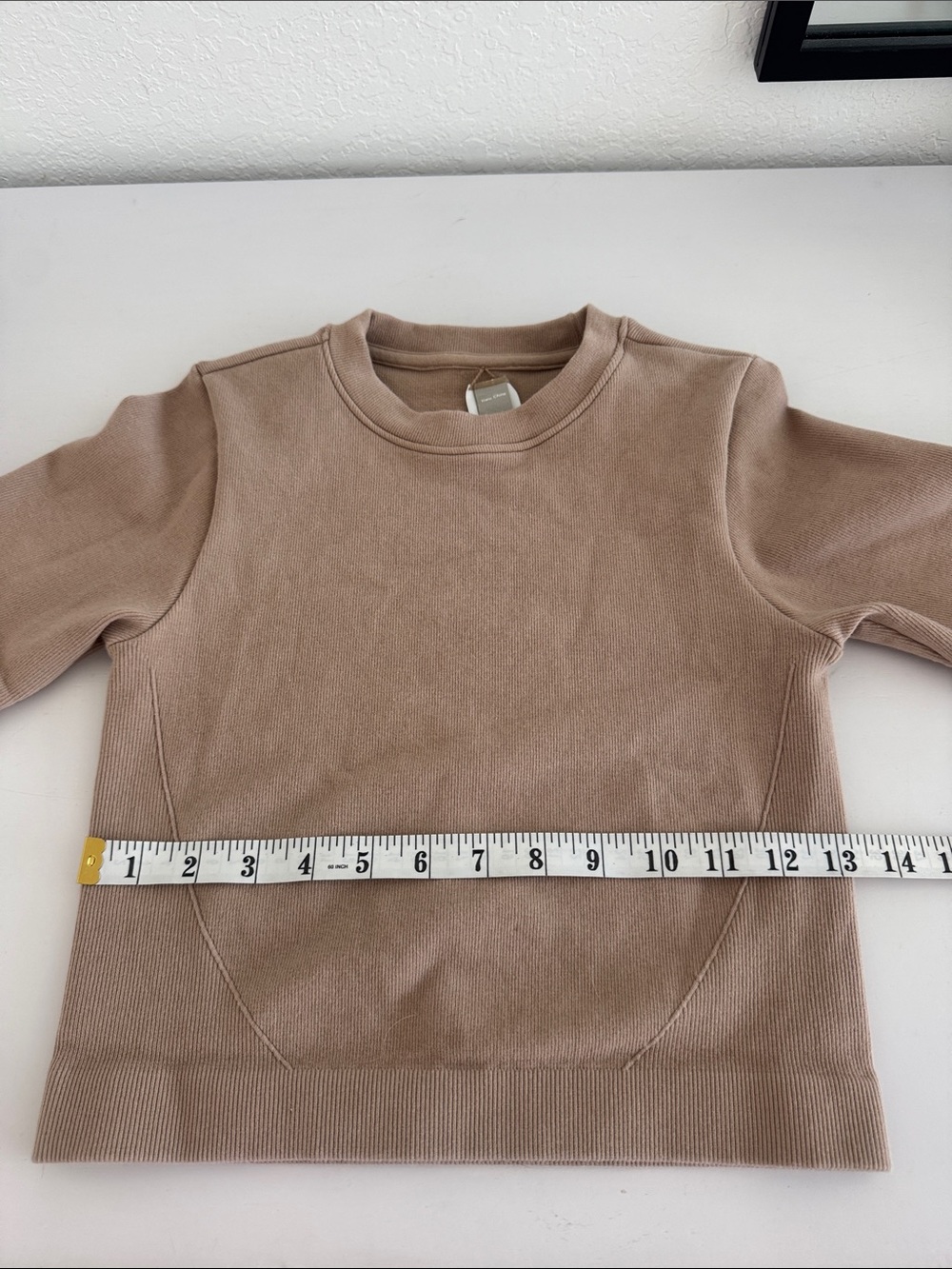Everlane Fine Rib Knit Short Sleeve Top Taupe | XS/S | Minimalist - Picture 5 of 6